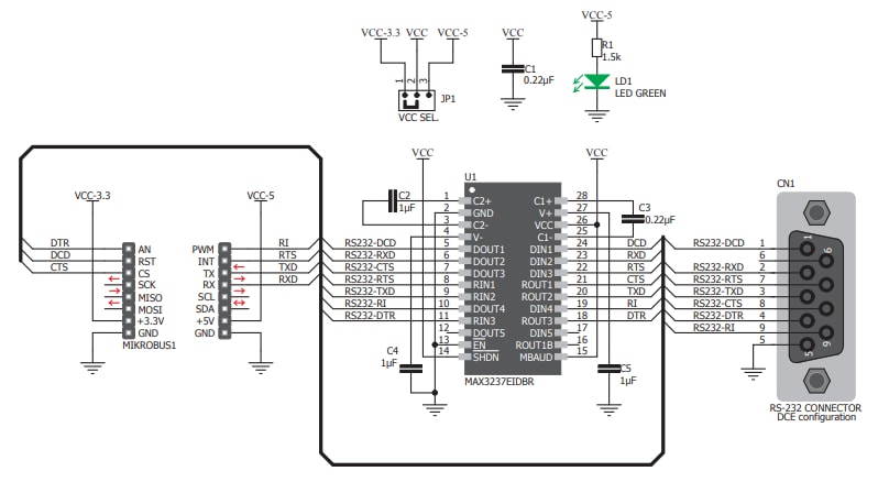 Schematic - Mikroe MIKROE-2897 RS232 2 Click